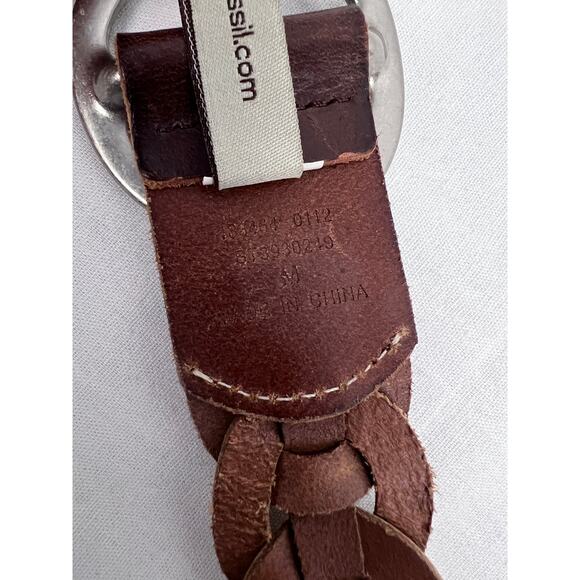 Fossil Belt Daisy Chain Linked Leather Boho Chic Western Equestrian Fall Casual - Picture 8 of 8